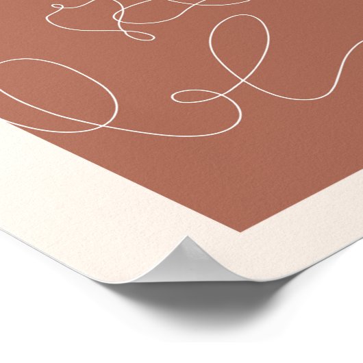 Boho Arch Kissing Continual Line Art 1 Poster (Ecke)