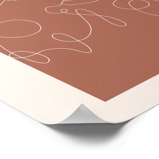 Boho Arch Kissing Continual Lineare Line Art 2 Poster (Ecke)