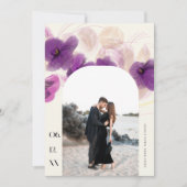 Boho Arch Lila Orchid Elegantes Foto Hochzeit Save The Date (Vorderseite)