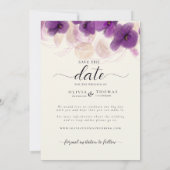 Boho Arch Lila Orchid Elegantes Foto Hochzeit Save The Date (Rückseite)