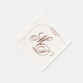 Boho Arch Minimalistisch Calligraphy Script Weddin Serviette (Ecke)