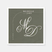 Boho Arch Minimalistisch Calligraphy Script Weddin Serviette (Vorderseite)