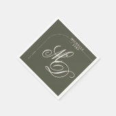 Boho Arch Minimalistisch Calligraphy Script Weddin Serviette (Ecke)