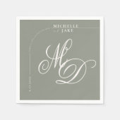 Boho Arch Minimalistisch Calligraphy Script Weddin Serviette (Vorderseite)