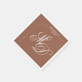 Boho Arch Minimalistisch Calligraphy Script Weddin Serviette (Ecke)