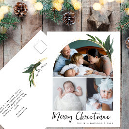 Boho Arch Modern Christmas Foto Collage Feiertagspostkarte
