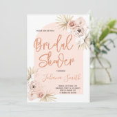 Boho Arch Modern Floral Bridal Dusche Einladung (Stehend Vorderseite)