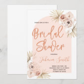 Boho Arch Modern Floral Bridal Dusche Einladung (Vorne/Hinten)