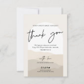 Boho Arch Neutrals Beige Monogram Business Dankeskarte (Vorderseite)