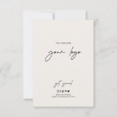 Boho Arch Neutrals Beige Monogram Business Dankeskarte (Rückseite)