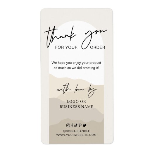 Boho Arch Neutrals Monogram Business Box Siegel (Vorne)