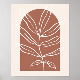 Boho Arch Oversifiziertes botanisches Leaf 1 Poster