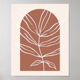 Boho Arch Oversifiziertes botanisches Leaf 1 Poster
