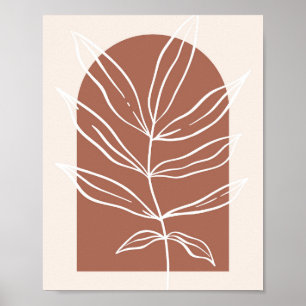 Boho Arch Oversifiziertes botanisches Leaf 1 Poster