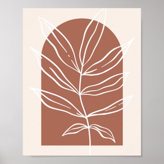 Boho Arch Oversifiziertes botanisches Leaf 1 Poster (Vorne)