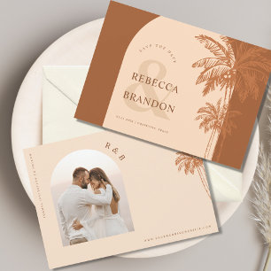 Boho Arch Palm Tree Beach Foto Save The Date