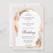 Boho arch Pampas Gras Moderne Hochzeitseinladung Einladung (Vorderseite)