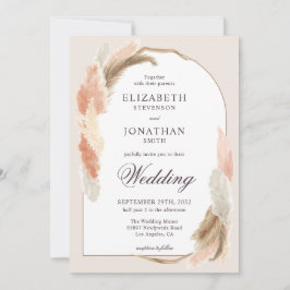 Boho arch Pampas Gras Moderne Hochzeitseinladung Einladung