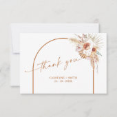 Boho Arch Pampas Grass Baby Dusche Danke Karte (Vorderseite)