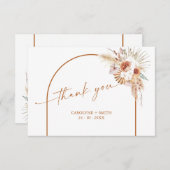 Boho Arch Pampas Grass Baby Dusche Danke Karte (Vorne/Hinten)