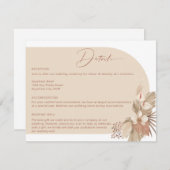 Boho Arch Pampas Grass Details Umschließungskarte Begleitkarte (Vorne/Hinten)