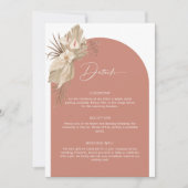 Boho Arch Pampas Grass Details Umschließungskarte Einladung (Vorderseite)