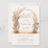Boho Arch Pampas Grass Floral Brautparty Einladung (Vorderseite)