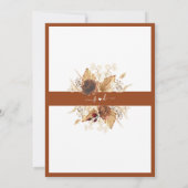 Boho Arch Pampas Grass Floral Terracotta Wedding Einladung (Rückseite)