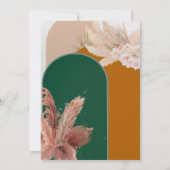 Boho Arch Pampas Grass Save the Date Einladung (Rückseite)