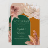 Boho Arch Pampas Grass Save the Date Einladung (Vorne/Hinten)