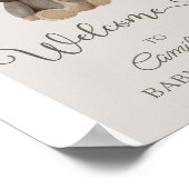 Boho Arch Pampas Grass Teddy Bear Babydusche Poster (Ecke)