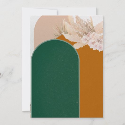 Boho Arch Pampas Grass Wedding Tischnummern (Rückseite)