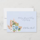 Boho Arch Pampass Grass Floral Oh Boy Baby Dusche Dankeskarte (Rückseite)