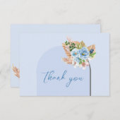 Boho Arch Pampass Grass Floral Oh Boy Baby Dusche Dankeskarte (Vorne/Hinten)