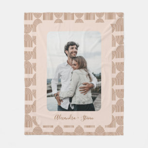 Boho Arch Pattern Terracotta Personalisiertes Foto Fleecedecke