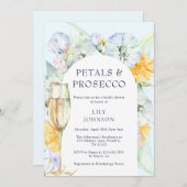 Boho Arch Petals Prosecco Brautparty Einladung (Vorne/Hinten)