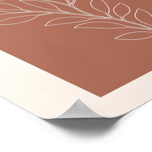 Boho Arch Pflanze Kontur 1 Poster (Ecke)