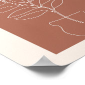 Boho Arch Pflanze Kontur 2 Poster (Ecke)