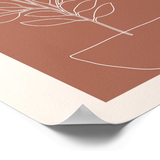 Boho Arch Pflanze Kontur 3 Poster (Ecke)