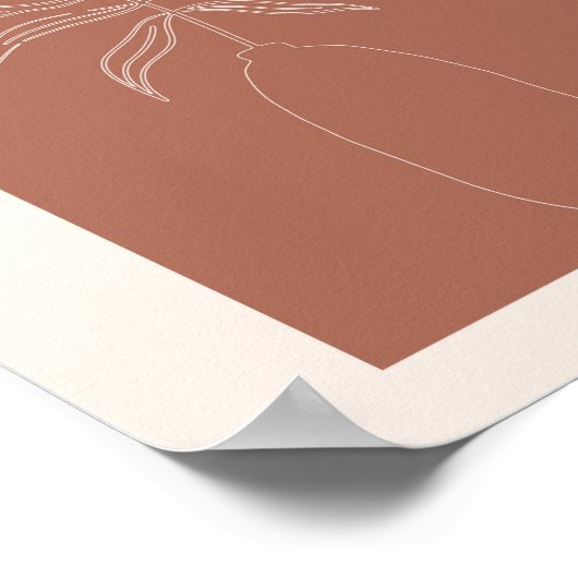 Boho Arch Pflanze Kontur 4 Poster (Ecke)