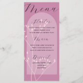 Boho Arch Pink Foliage Wedding Menu Menükarte (Vorderseite)