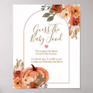 Boho arch Pumpkin Baby Dusche Raten Sie das Baby F Poster