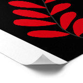 Boho Arch Red and Black Blätter Poster (Ecke)