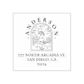 Boho Arch Sea Turtle Custom Rücksendeadresse Gummistempel (Prägung)