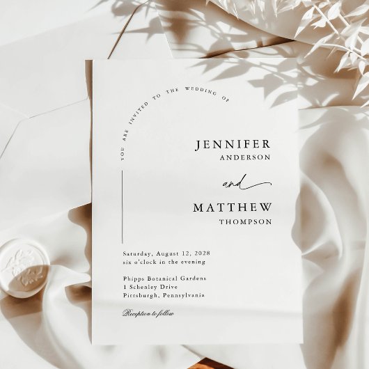 Boho Arch Simple Wedding Einladung