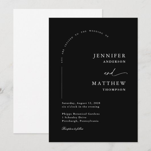 Boho Arch Simple Wedding Einladung (Vorne/Hinten)