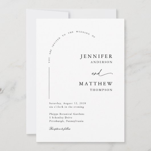 Boho Arch Simple Wedding Einladung (Vorderseite)