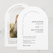Boho Arch Simple Wedding mit UAWG QR Code Einladung (Vorne/Hinten)