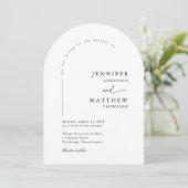 Boho Arch Simple Wedding mit UAWG QR Code Einladung (Stehend Vorderseite)