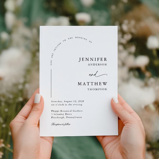 Boho Arch Simple Wedding mit UAWG QR Code Einladung